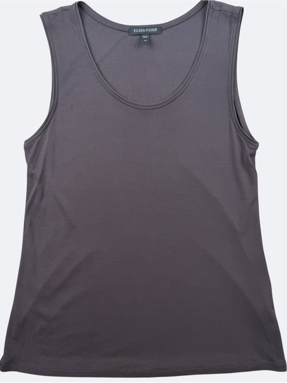 Eileen Fisher Brown Silk Scoop Neck Tank Top XS